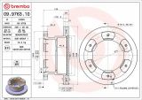 Brzdový kotouč BREMBO 09.9763.10 - IVECO