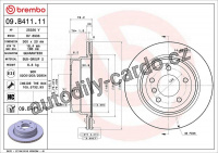 Brzdový kotouč BREMBO 09.B411.11 - BMW