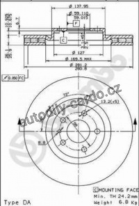 Brzdový kotouč BREMBO 09.5180.10 - ALFA ROMEO
