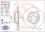 Brzdový kotouč BREMBO 09.8555.20 - LAND ROVER