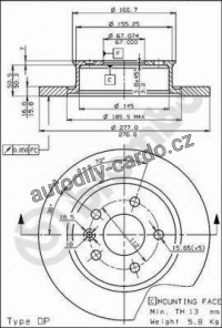 Brzdový kotouč BREMBO 08.5501.10 - VW