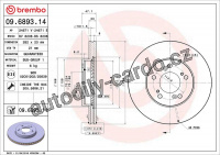 Brzdový kotouč BREMBO 09.6893.14 - ACURA, HONDA