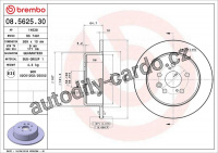 Brzdový kotouč BREMBO 08.5625.30 - TOYOTA