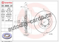 Brzdový kotouč BREMBO 09.6866.20 - ISUZU, OPEL