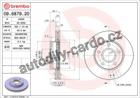 Brzdový kotouč BREMBO 09.6879.20 - FORD