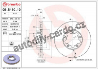 Brzdový kotouč BREMBO 09.B410.10 - NISSAN Brzdový kotouč BREMBO 09.B410.10 - NISSAN