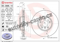 Brzdový kotouč BREMBO 09.C896.11 - BMW Brzdový kotouč BREMBO 09.C896.11 - BMW