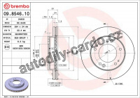 Brzdový kotouč BREMBO 09.8546.10 - KIA Brzdový kotouč BREMBO 09.8546.10 - KIA