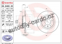 Brzdový kotouč BREMBO 08.9460.30 - OPEL