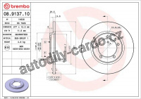 Brzdový kotouč BREMBO 08.9137.10 - DAIHATSU