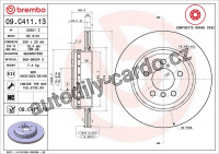 Brzdový kotouč BREMBO 09.C411.13 - BMW