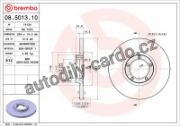 Brzdový kotouč BREMBO 08.5013.10 - FORD