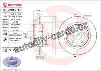 Brzdový kotouč BREMBO 08.8305.10 - SAAB