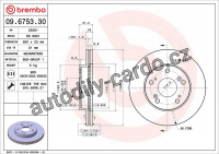 Brzdový kotouč BREMBO 09.6753.30 Brzdový kotouč BREMBO 09.6753.30