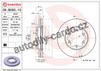 Brzdový kotouč BREMBO 09.B063.10 - TOYOTA Brzdový kotouč BREMBO 09.B063.10 - TOYOTA