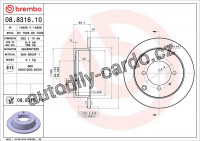 Brzdový kotouč BREMBO 08.8316.10 - MITSUBISHI