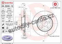 Brzdový kotouč BREMBO 09.D533.13 - MERCEDES-BENZ