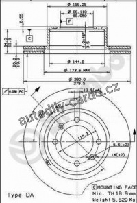 Brzdový kotouč BREMBO 09.5034.20 - SAAB Brzdový kotouč BREMBO 09.5034.20 - SAAB