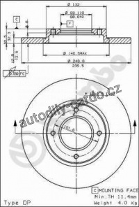 Brzdový kotouč BREMBO 08.4967.20 - ROVER Brzdový kotouč BREMBO 08.4967.20 - ROVER