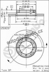 Brzdový kotouč BREMBO 08.4974.10 - HYUNDAI, MITSUBISHI