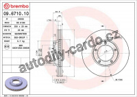 Brzdový kotouč BREMBO 09.6710.10 - TOYOTA