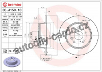 Brzdový kotouč BREMBO 08.A150.10 Brzdový kotouč BREMBO 08.A150.10