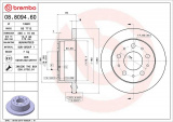 Brzdový kotouč BREMBO 08.8094.60 - CITROËN, FIAT, PEUGEOT