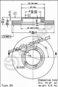 Brzdový kotouč BREMBO 09.6724.10 - TOYOTA