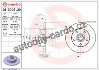 Brzdový kotouč BREMBO 08.5005.20 - VW