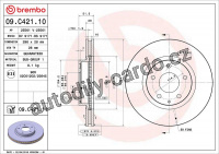 Brzdový kotouč BREMBO 09.C421.11 - MAZDA