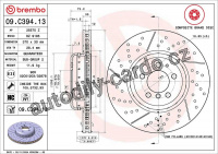 Brzdový kotouč BREMBO 09.C394.13 - BMW