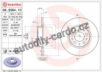Brzdový kotouč BREMBO 08.9364.11 Brzdový kotouč BREMBO 08.9364.11