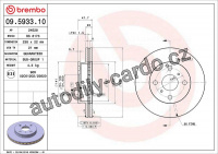 Brzdový kotouč BREMBO 09.5933.10 - TOYOTA