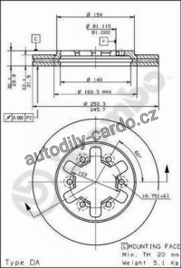 Brzdový kotouč BREMBO 09.5014.10 - NISSAN