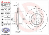 Brzdový kotouč BREMBO 09.B040.10 - AUDI