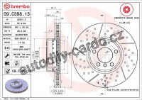 Brzdový kotouč BREMBO 09.C398.13 - BMW