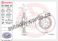 Brzdový kotouč BREMBO 09.9608.24 - DAEWOO