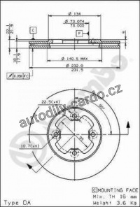 Brzdový kotouč BREMBO 09.5947.10 - NISSAN