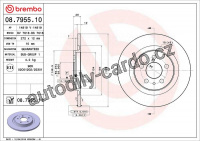 Brzdový kotouč BREMBO 08.7955.10 - CITROËN, LANCIA, PEUGEOT