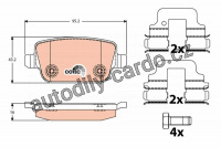 Sada brzdových destiček TRW GDB1732 - FORD S-MAX 2.0 TDCI