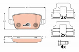 Sada brzdových destiček TRW GDB1732 - FORD S-MAX 2.0 TDCI