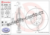 Brzdový kotouč BREMBO 09.B498.11 - VW