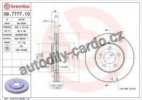 Brzdový kotouč BREMBO 09.7777.10 - DODGE, PLYMOUTH