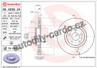 Brzdový kotouč BREMBO 09.4939.24  (nahrazeno přeš 09.4939.21)