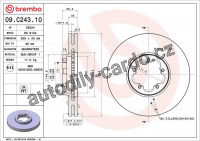Brzdový kotouč BREMBO 09.C243.10 - FORD