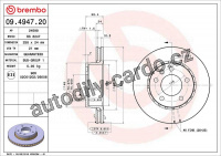 Brzdový kotouč BREMBO 09.4947.20 - OPEL