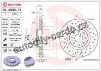 Brzdový kotouč BREMBO 09.4939.3X