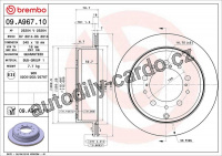 Brzdový kotouč BREMBO 09.A967.10 - TOYOTA Brzdový kotouč BREMBO 09.A967.10 - TOYOTA