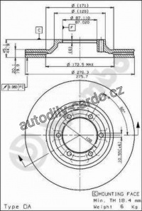 Brzdový kotouč BREMBO 09.5633.10 - MITSUBISHI