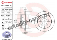 Brzdový kotouč BREMBO 08.B667.11 Brzdový kotouč BREMBO 08.B667.11